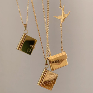 Pigeon volant enveloppe ouvrable pendentif collier à la mode en acier inoxydable lettre d'amour Express clavicule chaîne Couple <span class=keywords><strong>cadeau</strong></span> pour les femmes - Product Image 3