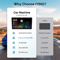 7870 Écran tactile 2K Android pour voiture, navigation GPS/AM/FM, radio multimédia vidéo pour lecteur Android Auto, 1 an
