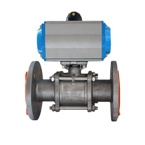 Válvula de bola neumática de tres piezas con brida de 3 pulgadas de acero inoxidable 304 para agua a temperatura normal - Product Image 1