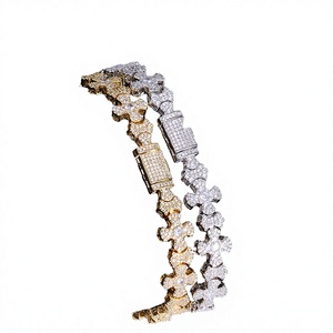 KIVORA'S Luxury 925 <b>Silver</b> Filled Moissanite Cross <b>Cuff</b> <b>Bracelet</b> Unisex Everyday Wear Micro Insert Round Brilliant Cut - Product Image 3