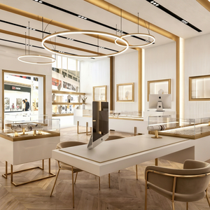 Vitrine à bijoux en verre de luxe, écologique, durable, recyclable, personnalisée, avec éclairage LED |   Solution complète de présentation tout-en-un | - Product Image 1