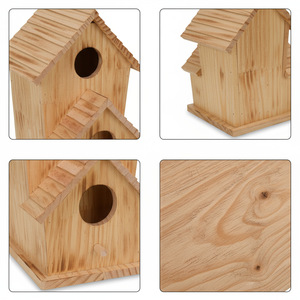 בית ציפורים וקן מעץ אקולוגי חדש, חוצה גבולות, לשימוש חיצוני, מתאים לציפורים קטנות ותוכים, לכל עונות השנה - Product Image 5