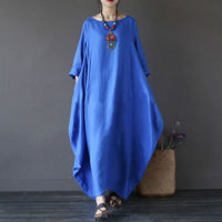 Robe longue ample en coton et chanvre, tenue décontractée de grande taille, nouvelle collection 2023