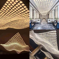 Salons salle de banquet département des ventes salle de bal RGB module carré de gradation intelligent lustre de projet de plafond de luxe moderne