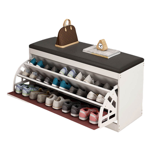 Gabinete de almacenamiento de zapatos de madera moderno con asiento de Banco Muebles de entrada directa de fábrica para el hogar Sala de estar y dormitorio - Product Image 4