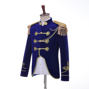 Costume deux pièces en <span class=keywords><strong>velours</strong></span> <span class=keywords><strong>bleu</strong></span> <span class=keywords><strong>marine</strong></span> pour <span class=keywords><strong>homme</strong></span>, <span class=keywords><strong>Blazer</strong></span> de la Renaissance médiéval, Costume de scène, Costume de smoking et de théâtre - Product Image 4