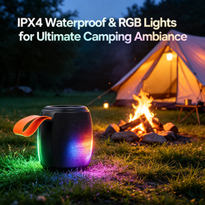 Portable Wireless <b>Bluetooth</b> <b>Speaker</b> <b>with</b> 66mm Big Driver IPX4 Waterproof RGB <b>Light</b> for Outdoor Camping - Product Image 3