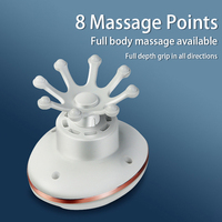 Masseur de tête électrique à 8 tentacules de pieuvre, outils de massage du cuir chevel, 3 modes, technologie TMS, batterie 500 mAh, vibration, soulagement du stress
