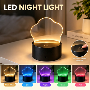 Custom Rechargeable & <b>Battery</b> Powered LED <b>Night</b> <b>Light</b> Multi Color RGB Small Desk Lamp for Bedroom Decor - Product Image 1