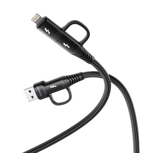 Câble de charge rapide pour téléphone portable PD 4 en 1, câble de données multi-têtes de type C 65W pour smartphones et tablettes - Product Image 5