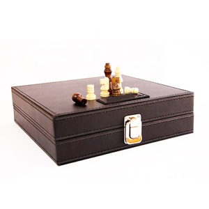 Set di Backgammon di lusso personalizzati <span class=keywords><strong>a</strong></span> scacchi e <span class=keywords><strong>dama</strong></span> in pelle di dimensioni per bambini per bambini - Product Image 2