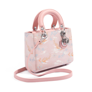 Borsa da donna lucida con motivo a drago rosa orientale, manico superiore e cinturino a tracolla, Hardware in <span class=keywords><strong>argento</strong></span> moda di lusso per tutti i giorni - Product Image 5