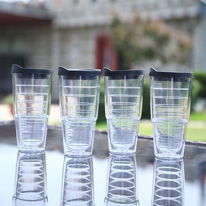 I calici in plastica ps all'ingrosso piegano la <span class=keywords><strong>bottiglia</strong></span> d'acqua trasparente bicchiere <span class=keywords><strong>da</strong></span> caffè skinny con globo di neve a doppia parete <span class=keywords><strong>da</strong></span> 16 once con coperchio sfuso - Product Image 1