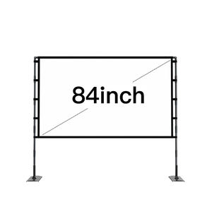 Pantalla de Proyección Portátil Plegable de 84120 Pulgadas 16:9, Marco de Aleación de Aluminio y Poliéster, Fácil Instalación, Trípode para Exteriores Antideformable - Product Image 1