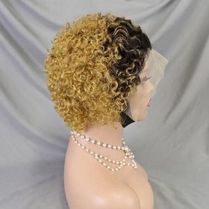 Perruque Lace Front Courte Bob Kinky en <span class=keywords><strong>Cheveux</strong></span> Brésiliens <span class=keywords><strong>pour</strong></span> <span class=keywords><strong>Coupe</strong></span> Pixie, Couleur Ombrée 1BT27, Vente en Gros, Fournisseur Populaire, Livraison Directe - Product Image 5