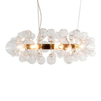 Lustre suspendu décoratif en verre transparent inspiré de la structure moléculaire, fabrication professionnelle, JY9000