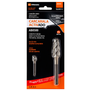 Fresa Rotativa de Punta Esférica AB8500, Diámetro de 9.6 mm, Longitud de 19 mm, Carburo Sólido para Corte de Metal y Madera - Product Image 2