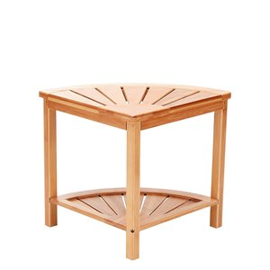Wholesale Bamboo Corner Shower <strong>Stool</strong> <strong>with</strong> <strong>Storage</strong> Shelf Traditional Design for Entry &amp; Bedroom Use Indoor/Outdoor Foot Rest - Product Image 2