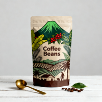 Sachets personnalisés imprimés refermables à fermeture éclair en kraft et Mylar, emballage anti-humidité à soufflet latéral pour café