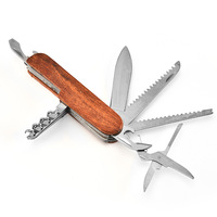 Vente directe d'usine Couteau pliant multifonctionnel Bois Couteau de poche combiné pour l'extérieur