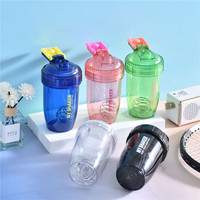 Bouteille shaker protéinée 500 ml en plastique avec poignée dissimulée, logo personnalisé, gobelet mélangeur pour protéines en poudre, milk-shake, gym, fitness