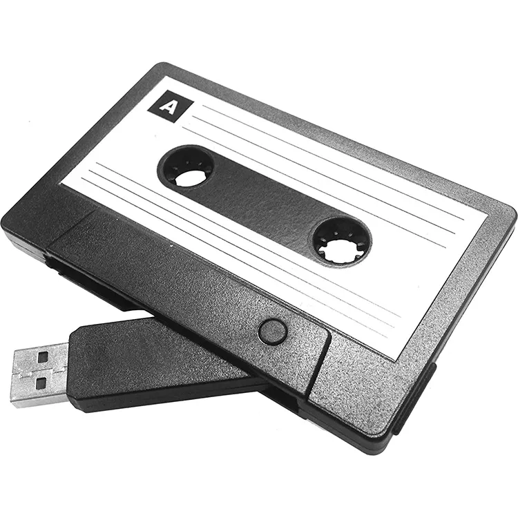 Studio de production musicien promotion cadeau logo personnalisé forme cassette 4GB 8GB usb flash drive disk on key stick pen drive