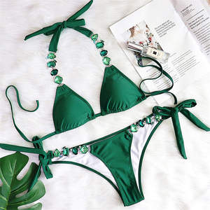 Gros 2 Pièces De Luxe Maillots De Bain Brésiliens Bijoux Strass Maillot de Bain Femmes Maillots de Bain Sexy Diamant Bikini Ensemble - Product Image 3