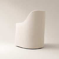 Fauteuil de salle à manger moderne de luxe rembourré avec jupe en cascade, chaise individuelle de designer à dossier arrondi pour la maison et l'hôtellerie