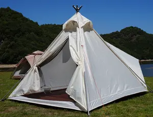 Nuevo diseño indio tienda grande 2 personas Camping al aire libre de tela Oxford impermeable Camping pirámide tienda grande adulto Teepee Pagoda