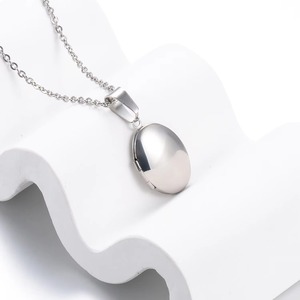 Pendentif médaillon en acier inoxydable poli, pour photos, bijoux, cadeau de fête, couleur argent/or - Product Image 6