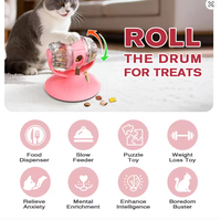 Distributeur de nourriture interactif rotatif portable en plastique pour chat, jouet puzzle, alimentation lente, étanche, pour chats d'intérieur, petite/moyenne taille, bol mignon
