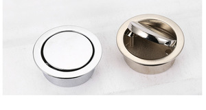 Tatami Round Bouncing <b>Silver</b> Alloy Handle Embedded Invisible Rotating Concealed <b>Drawer</b> Cabinet Door Handle - Product Image 6