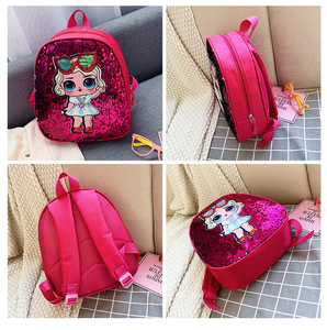 2024nuovo popolare zainetto glitter <span class=keywords><strong>bambina</strong></span> cartone animato zecchino zaini ragazze tinta unita borsa per bambini - Product Image 4