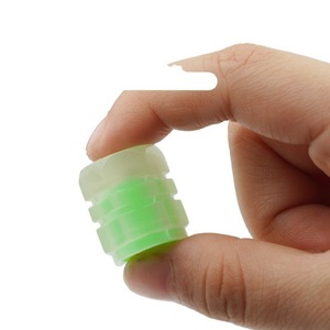 Luminous Valve <b>Stem</b> <b>Caps</b> Green Rubber Universal For Car Motorcycle Tire Dust Proof Replacement - Product Image 1