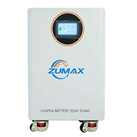 Batería de Estado Sólido LiFePO4 ZUMAX PowerBrick 25.6V/51.2V 314Ah 15kWh, Resistente al Fuego, ABS+PC, Montaje en Pared para Uso Doméstico 6000-11000