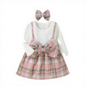 ชุดเดรสเด็กผู้หญิงสไตล์ Preppy สำหรับฤดูร้อน แบบรักษ์โลก ความยาวระดับเข่า ตกแต่งด้วยโบว์และลูกไม้ - Product Image 2