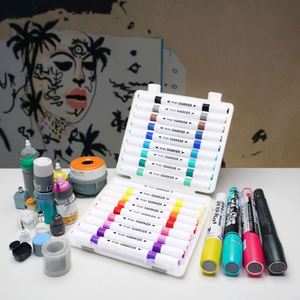 Ensemble de stylos marqueurs artistiques en plastique personnalisés avec écriture double face - Product Image 4