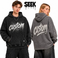 Sweat-shirts à capuche unisexes personnalisés, effet délavé, épaules tombantes, 350 GSM, 100% coton velours, brodés, vierges, pour artistes rappeurs, faible MOQ