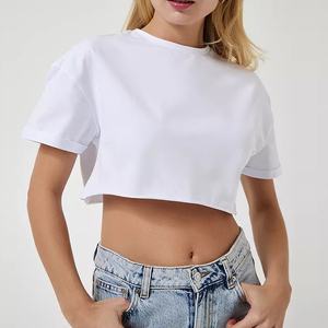 High Quality Women Casual <b>Crop</b> <b>Tops</b> Made in Best Material Lightweight Unique Style Women Cropped T Shirts in Reasonable Price - Product Image 2
