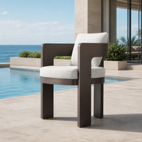Ensemble de table et chaises de jardin en aluminium nordique résistant aux intempéries, 6-8 places, pour intérieur/extérieur, hôtel, salle à manger en métal