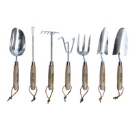 Outils de jardinage à manche en bois, fabricant en chine, meilleure plante, outils incluant une truelle, râteau à main, Set d'outils de jardinage