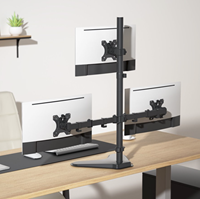 Support de moniteur triple avec bras articulés Support d'écran d'ordinateur vertical pour bras de moniteur à 3 écrans