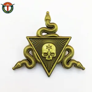 Unique custom snake solid color badge hard enamel metal lapel pin evil badge