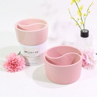 Pot à bougie en céramique Yin Yang avec séparateurs 510 ml, bougeoir rose de luxe pour la décoration de la maison