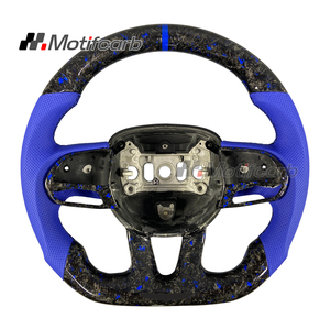 Volante Deportivo Personalizado de Fibra de Carbono Forjado Azul para Jeep Grand Cherokee Trackhawk para Dodge Charger Hellcat SRT R/T 2013-2023 - Product Image 1