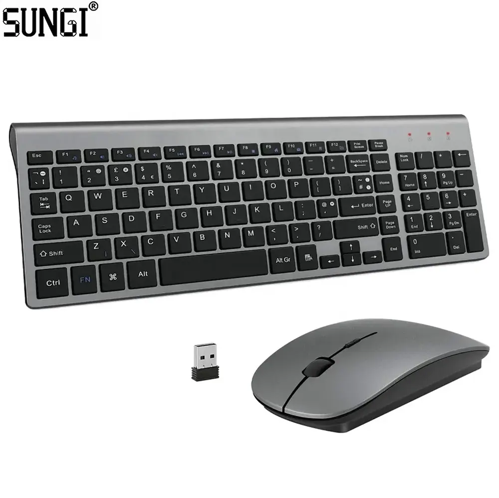 Wireless Keyboard and Mouse Combos 2.4G Ergonomic and Slim Wireless Computer Keyboard Mouse Designed for Windows PC Laptop