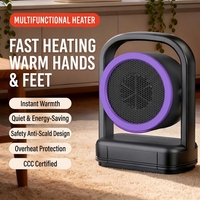 Chauffage électrique compact autonome 500W, mini-ventilateur chauffant à chauffe rapide, 2 niveaux de température pour la maison, le bureau et l'hiver