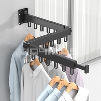 Supports de cintres à linge muraux pour corde à linge cintres pliants rétractables en métal