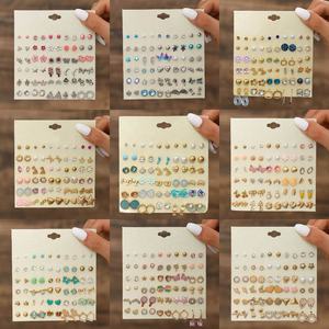 30 Pares de Aretes de Acero Inoxidable para Mujer, Diseño Geométrico Simple, Joyería para Fiesta o Boda, Chapados en Oro de 14K - Product Image 2