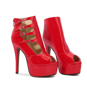 Sandales à talons pour filles tendance grande taille 2022, bottes sexy à talons hauts, bout ouvert, bottes à la cheville, escarpins pour femmes, escarpins roses à talons - Product Image 5